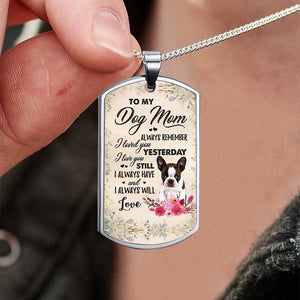 Dog Mom-BRINDLE Boston Terrier-Luxury Necklace