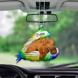Personalized Colorful Sleeping Angel Dog Ornament