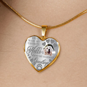 Personalized Pet Memorial Heart Necklace You Were My Favorite Hello For Pet