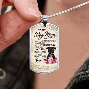 Dog Mom-BLACK A Staffordshire Terrier-Luxury Necklace