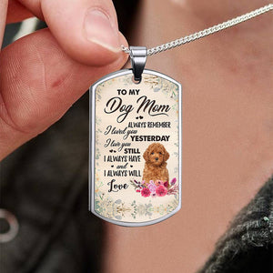 Dog Mom-RED Miniature Poodle-Luxury Necklace