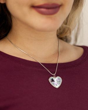 Loyalty-CHOCOLATE Labradoodle Your Wings Metallic Heart Necklace