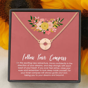 Graduation Gift-Follow Your Compass Necklace