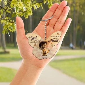 I Have You In My Heart Personalized Butterfly Keychain