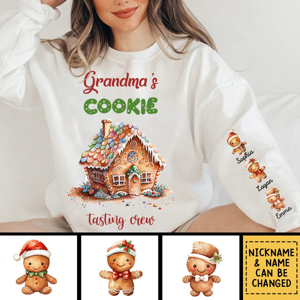 Grandma's Cookie Tasting Crew - Personalized Custom Sweatshirt - Christmas Gift For Grandma, Mom, Family Members