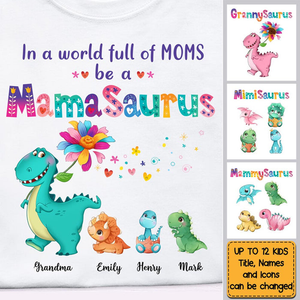 Personalized Mamasaurus T-Shirt Gift For Mom & Grandma