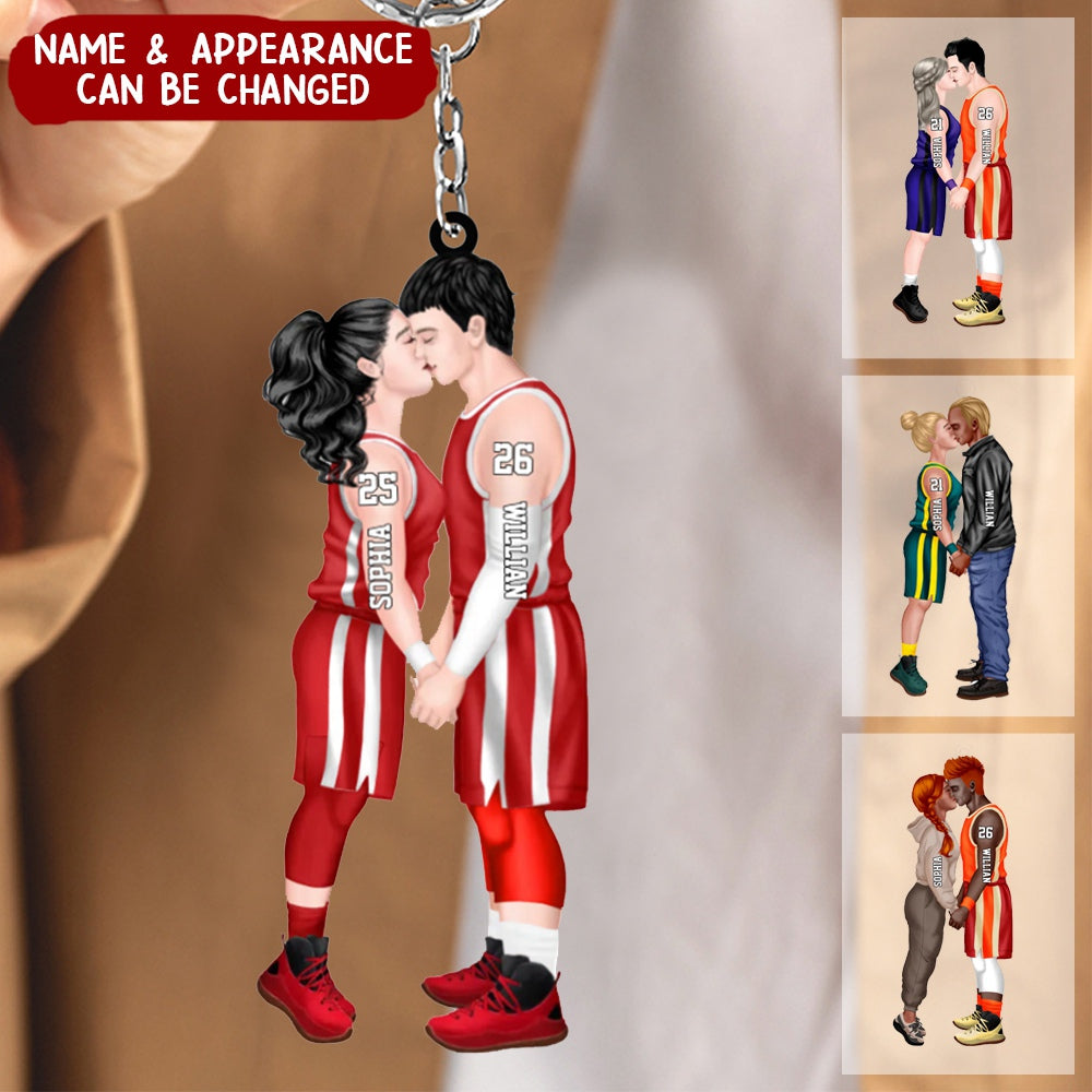 Personalized Acrylic Custom ShapeOrnament-Couple Gift-Basketball Couple Keychain