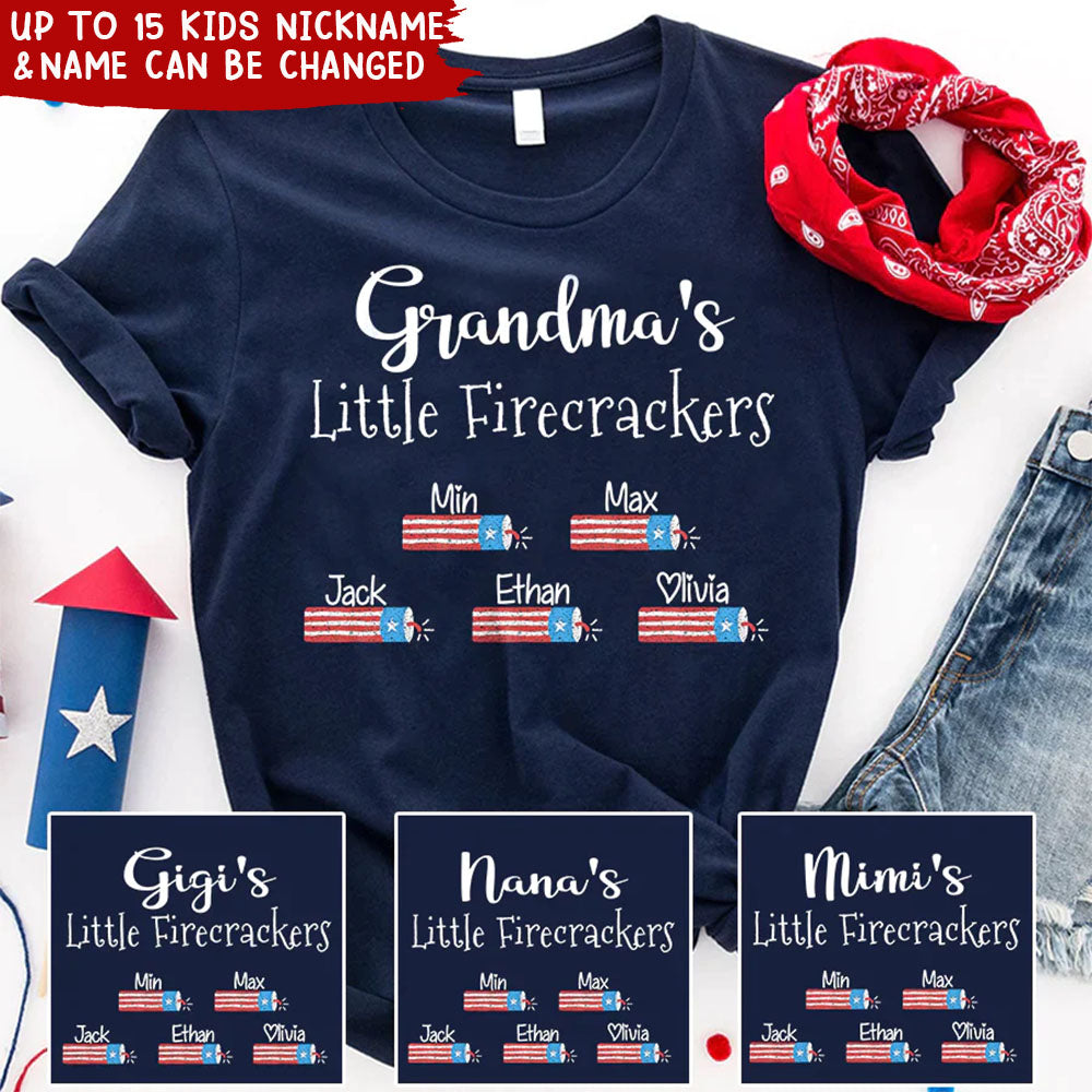 Personalized 4th Of July With Grandkids Independence Day T-Shirt
