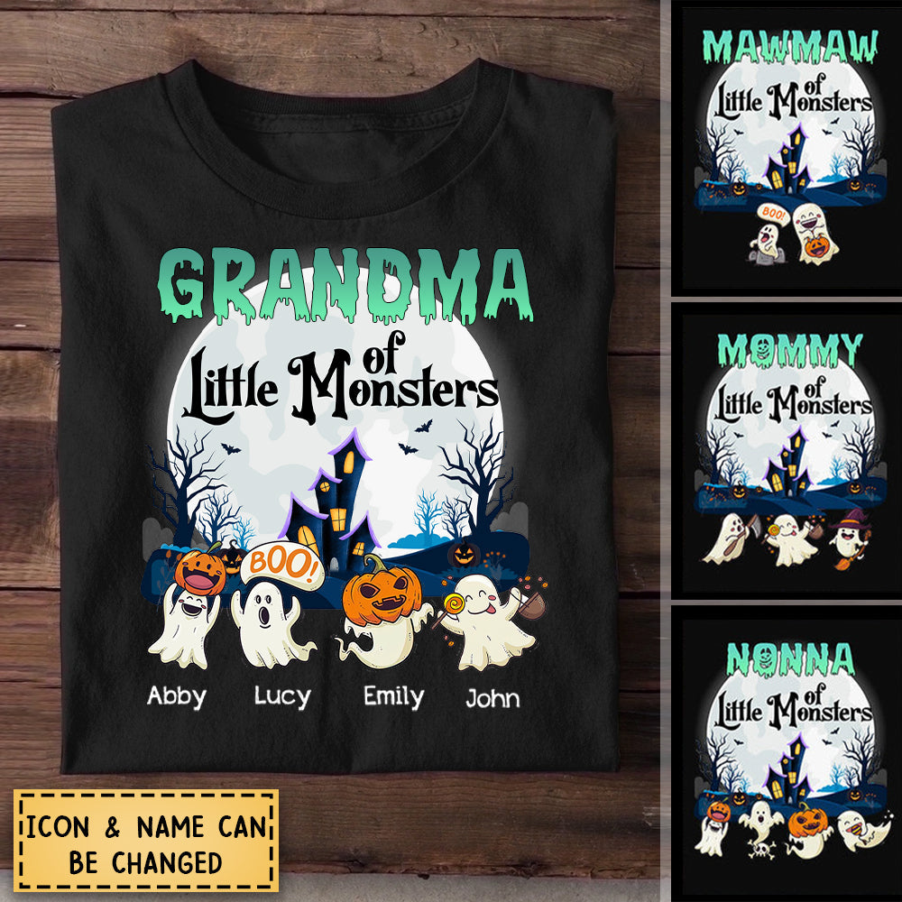 Halloween Grandma Mom Of Little Monster Kids Personalized Shirt