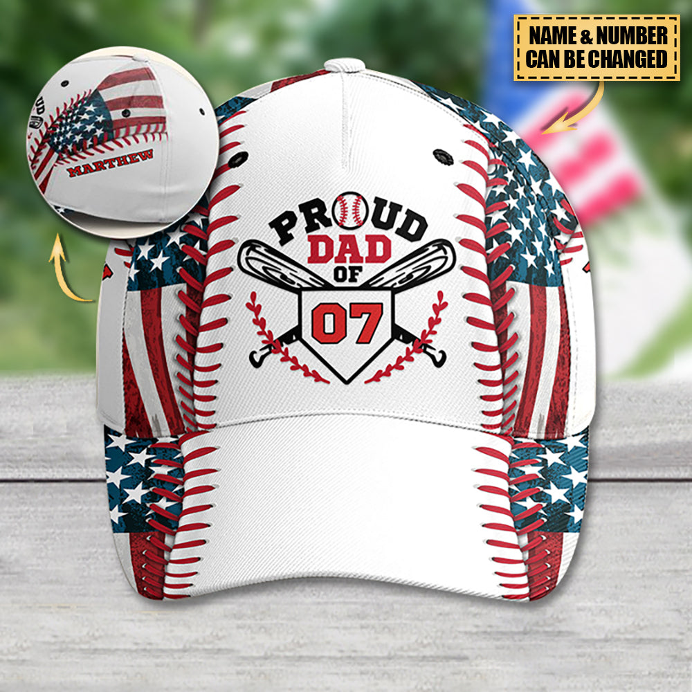 Personalized Proud Dad Of A Baseball Player Classic Cap