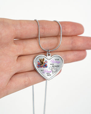 Loyalty-Yorkshire Terrier 2 Your Wings Metallic Heart Necklace