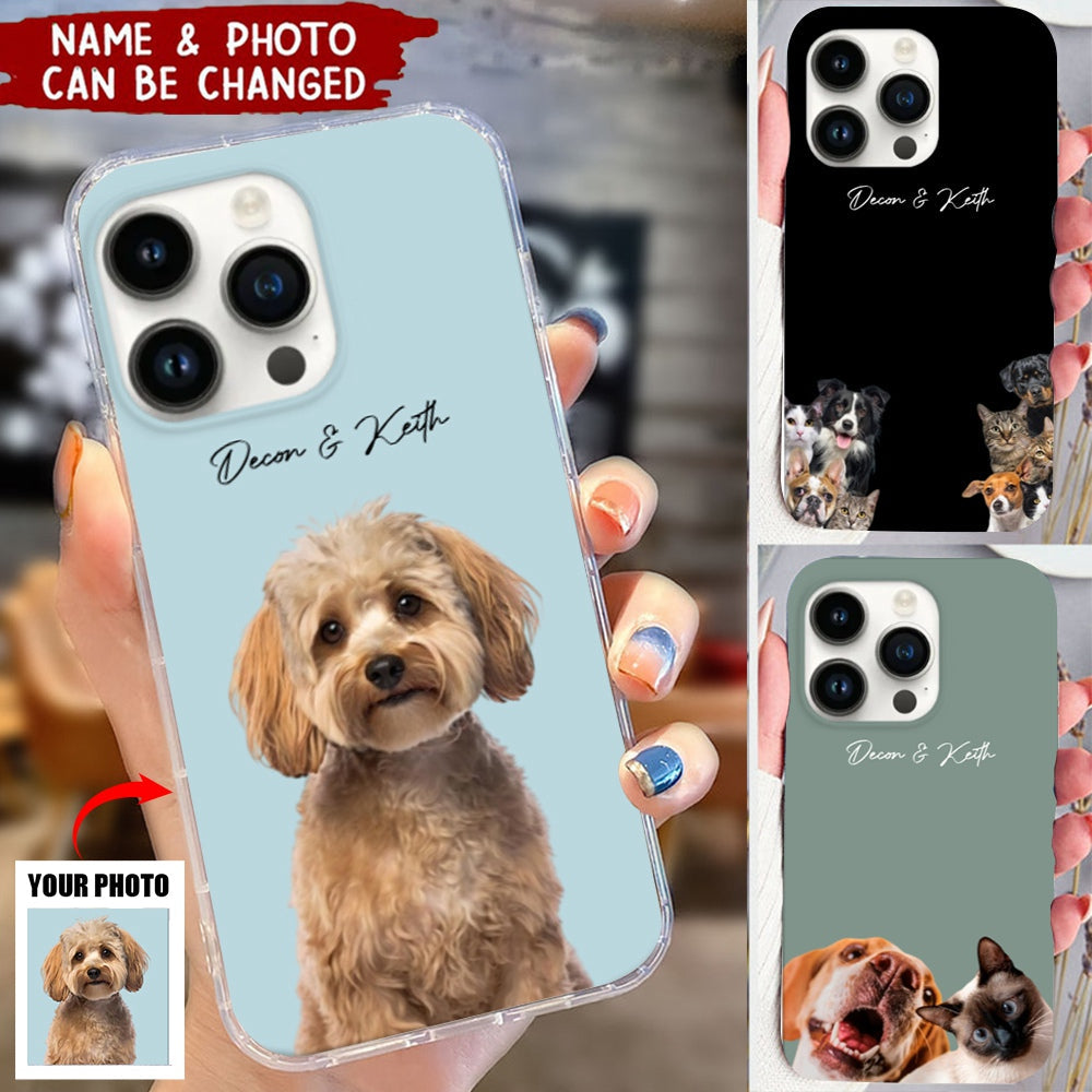 Custom Photo, Name And Background Color - Personalized Phone Case, Personalized Gift