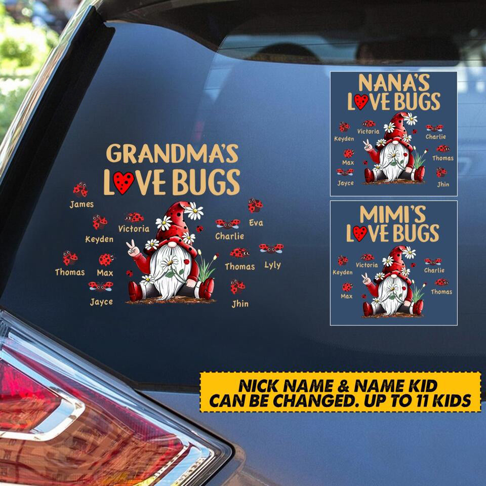 Personalized Grandma's Love Bugs Decal