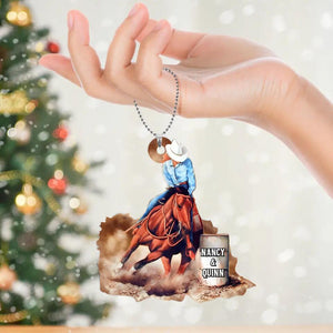 Personalized Riding Horse Lovers Christmas Ornament