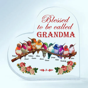 Personalized Heart Shaped Acrylic Plaque Gift For Grandma Blessed To Be Called Grandma