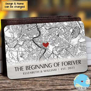 Where It All Began - Couple Personalized Wallet Card - Gift For Husband Wife