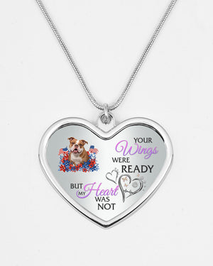 Loyalty-Pitbull 2 Your Wings Metallic Heart Necklace