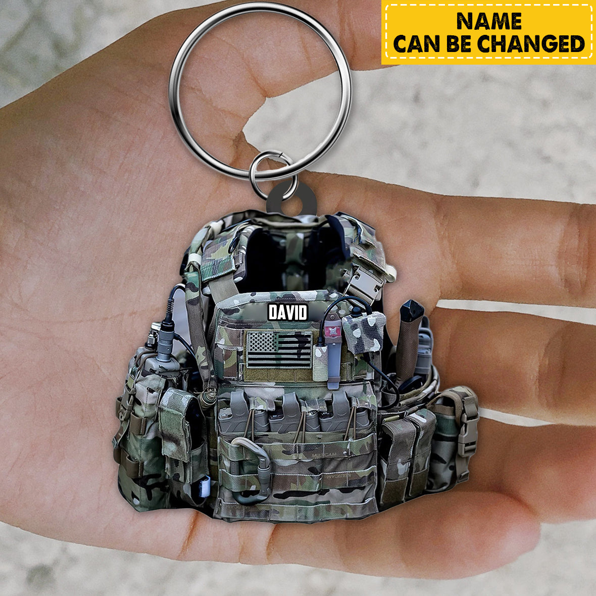 Personalized Military Army Bulletproof Vest Keychain