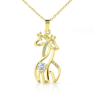To My Sister -We will Always be Connected by Heart Giraffe Necklace