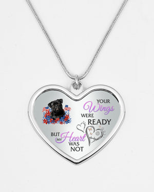 Loyalty-CHOCOLATE Labrador Your Wings Metallic Heart Necklace