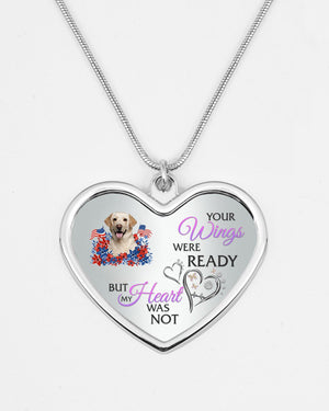 Loyalty-YELLOW Labrador Your Wings Metallic Heart Necklace