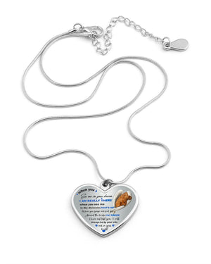 Dachshund-sleeping angel Heart Necklace