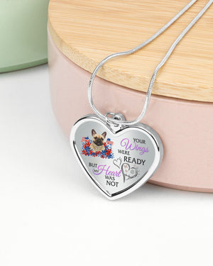 Loyalty-Fawn French Bulldog Your Wings Metallic Heart Necklace