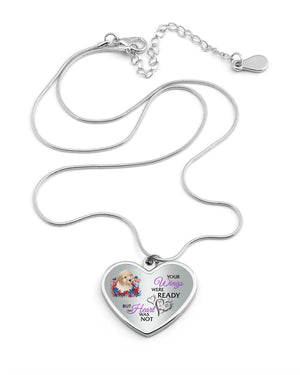 Loyalty-CREAM Toy Poodle Your Wings Metallic Heart Necklace