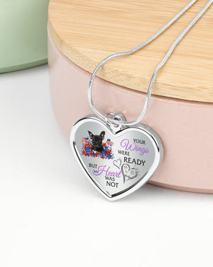 Loyalty-French Bulldog 1 Your Wings Metallic Heart Necklace