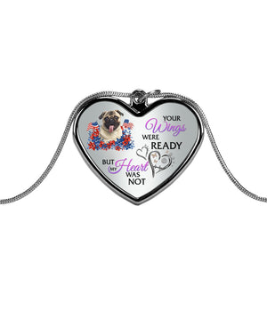 Loyalty-FAWN Pug 1 Your Wings Metallic Heart Necklace