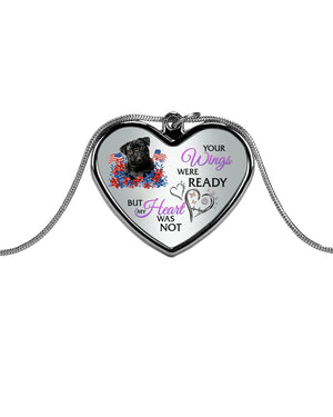 Loyalty-CHOCOLATE Labrador Your Wings Metallic Heart Necklace