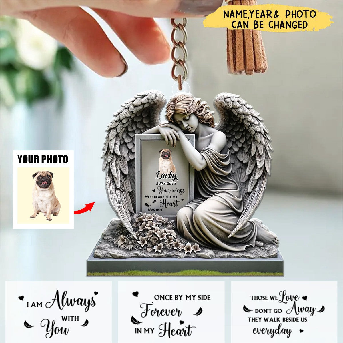 Personalized Memorial Angel Acrylic Keychain