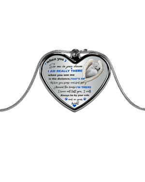 Bedlington Terrier-sleeping angel Heart Necklace