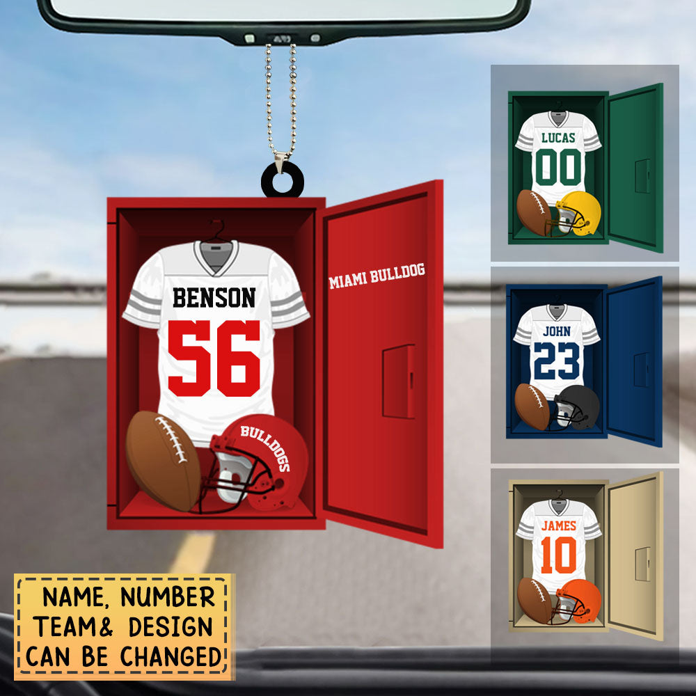 Personalized American Football Locker Acrylic Ornament