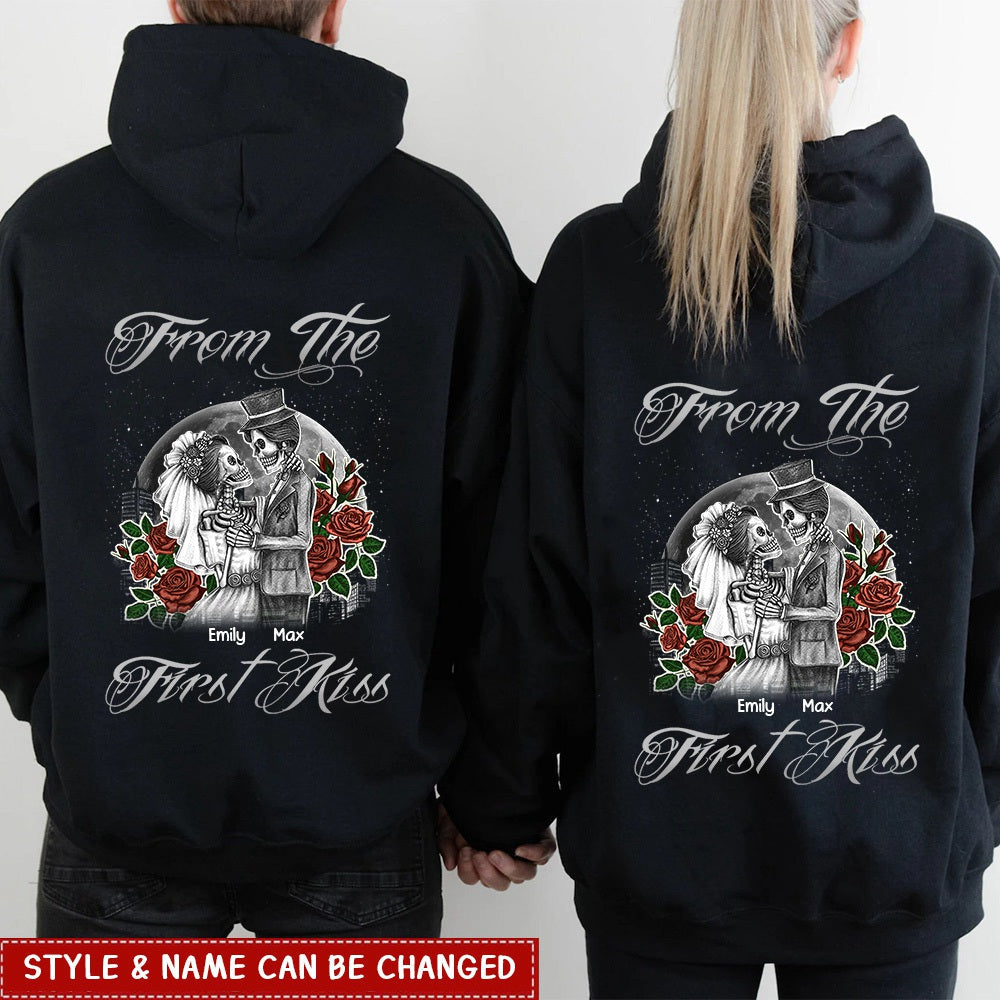 Skull Couple From The First Kiss Till The Last Breath Personalized Hoodie