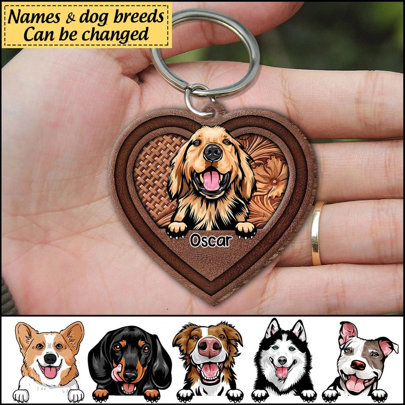Personalized Dog Heart Keychain For Dog Lovers