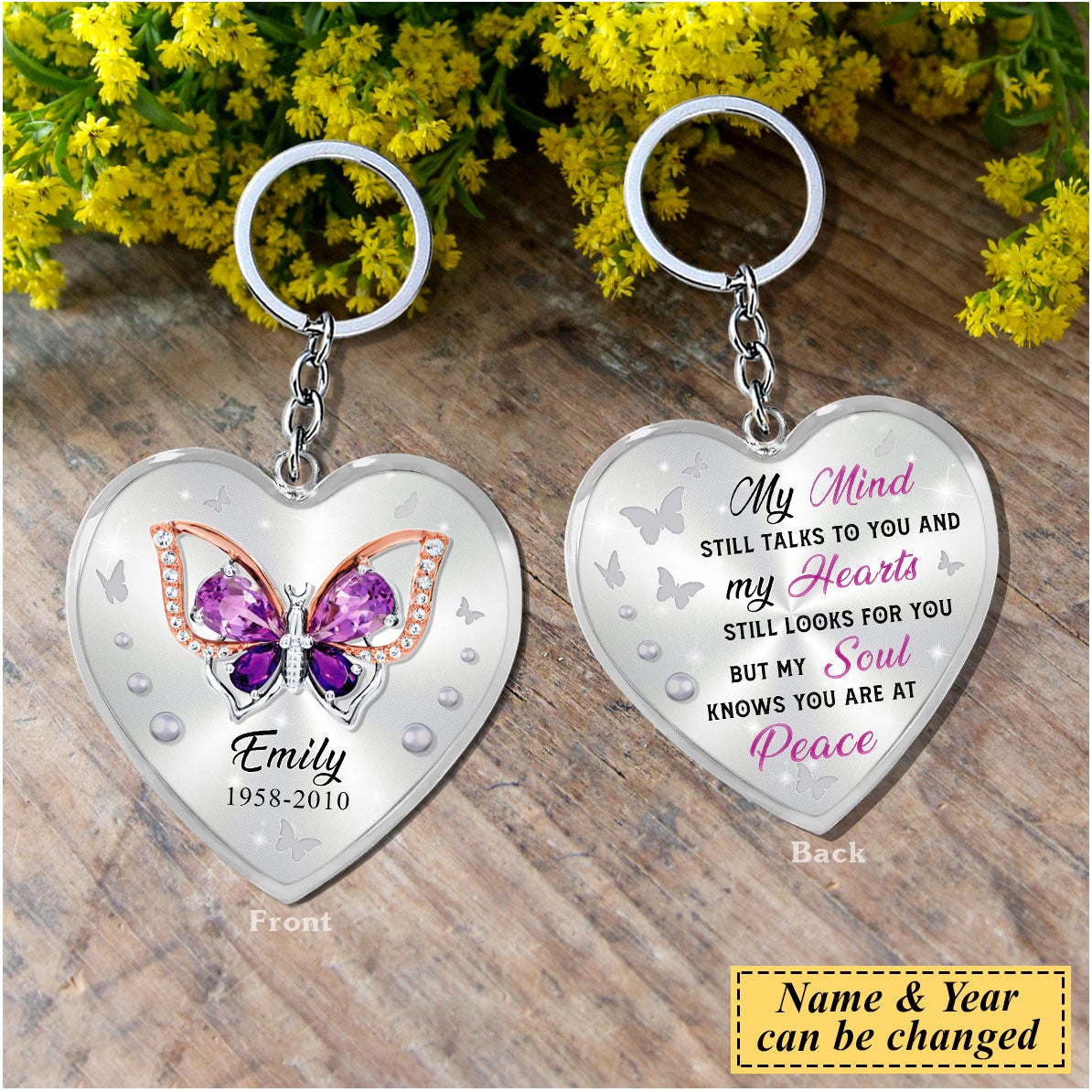 Personalized Memorial Gift My Mind Still Talks To You Keychain