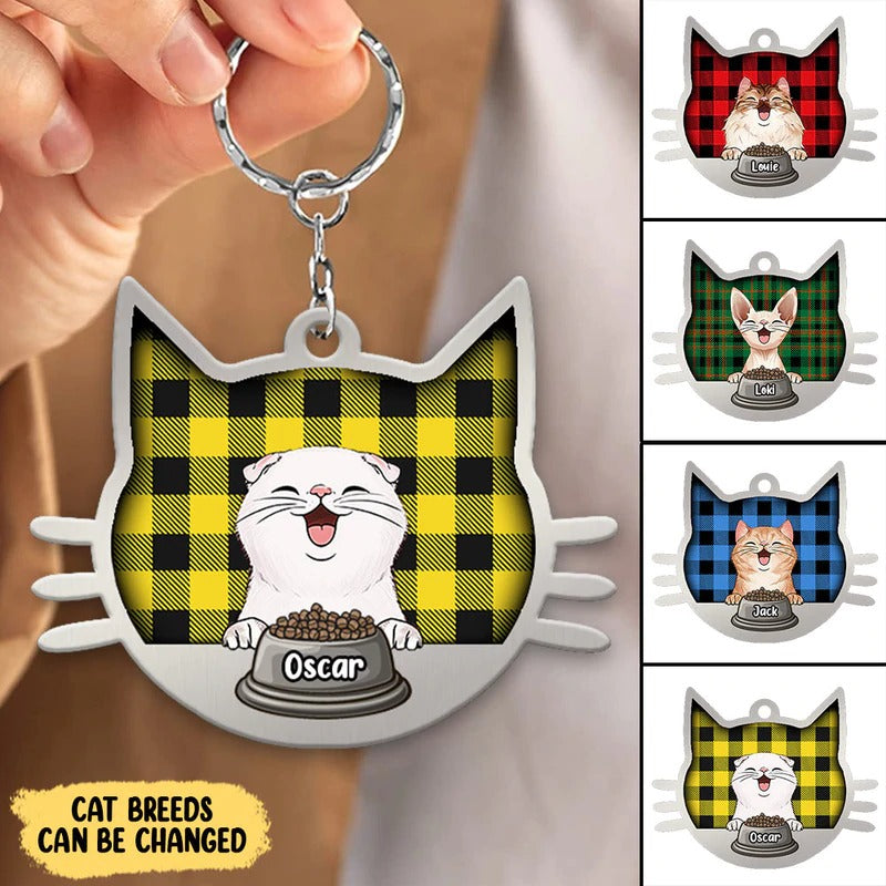 Personalized Happy Cat Keychain