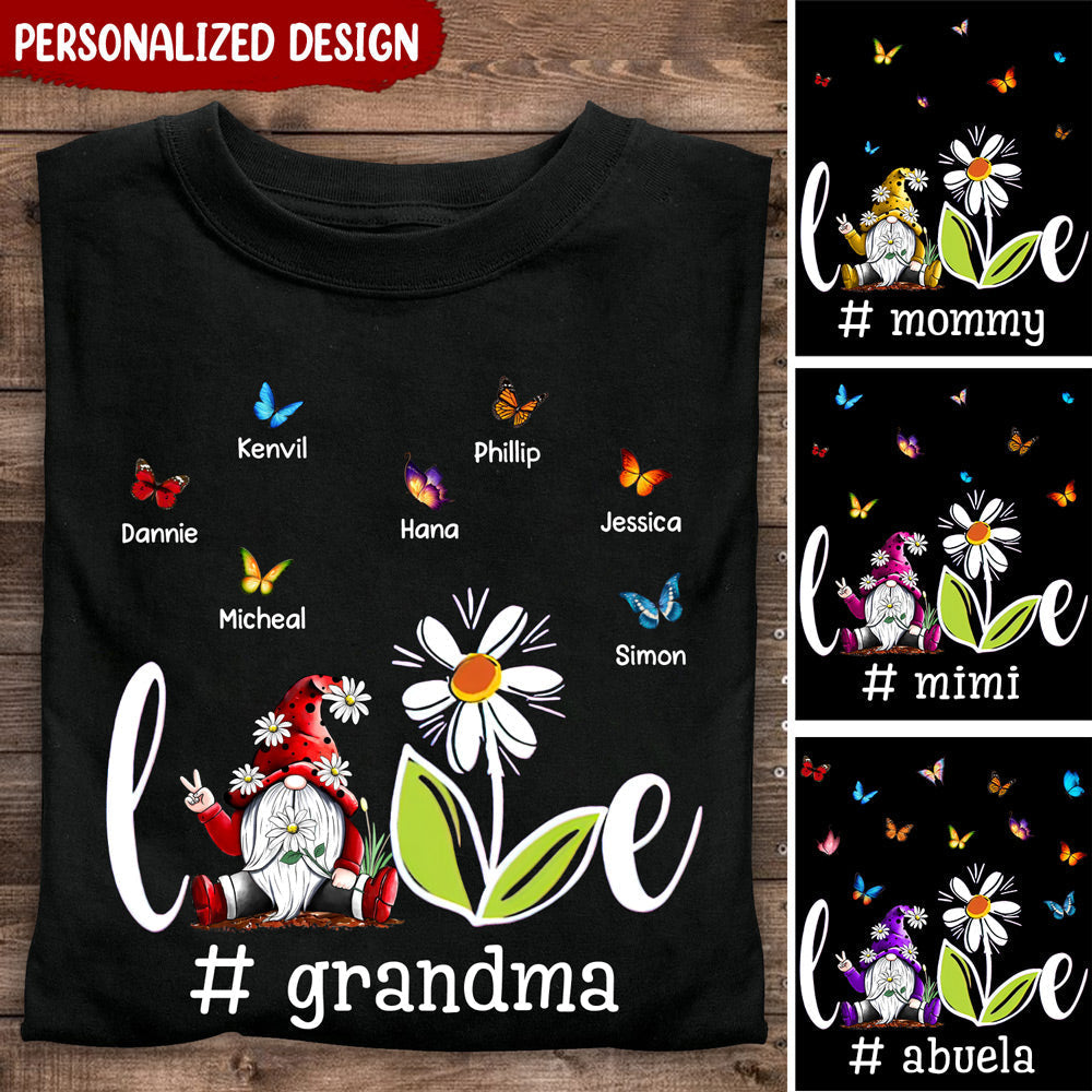 Love Grandma Life With Butterfly Personalized T-Shirt