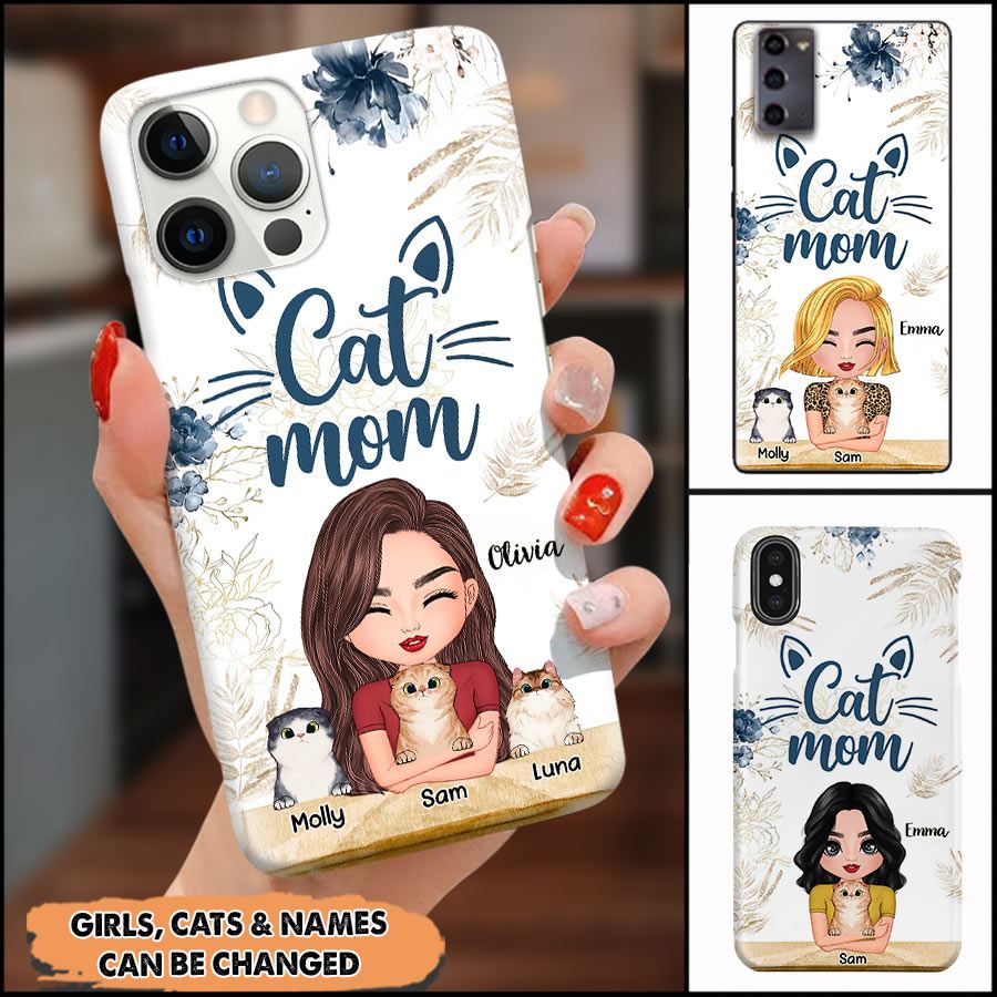 Cat Mom Loves Her Baby Cats Personalized Phone Case