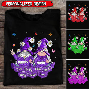 Colorful Grandpa- Grandma Loves Sweet Heart Kids Personalized T-shirt