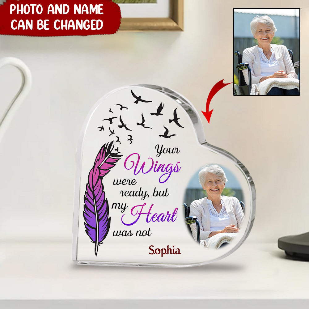 Your Wings Were Ready Personalized Memorial Heart Plaque