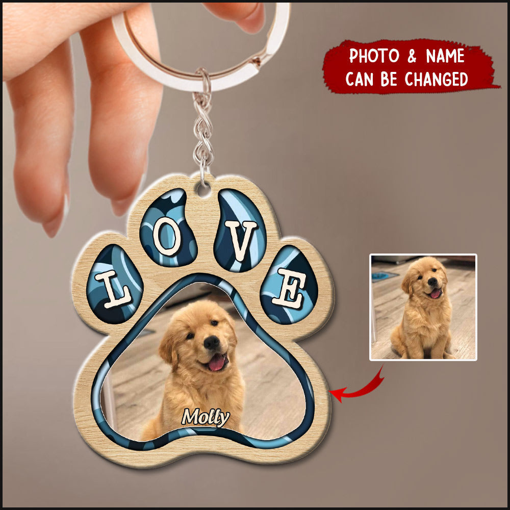 Pets And Paws Upload Image Personalized Keychain