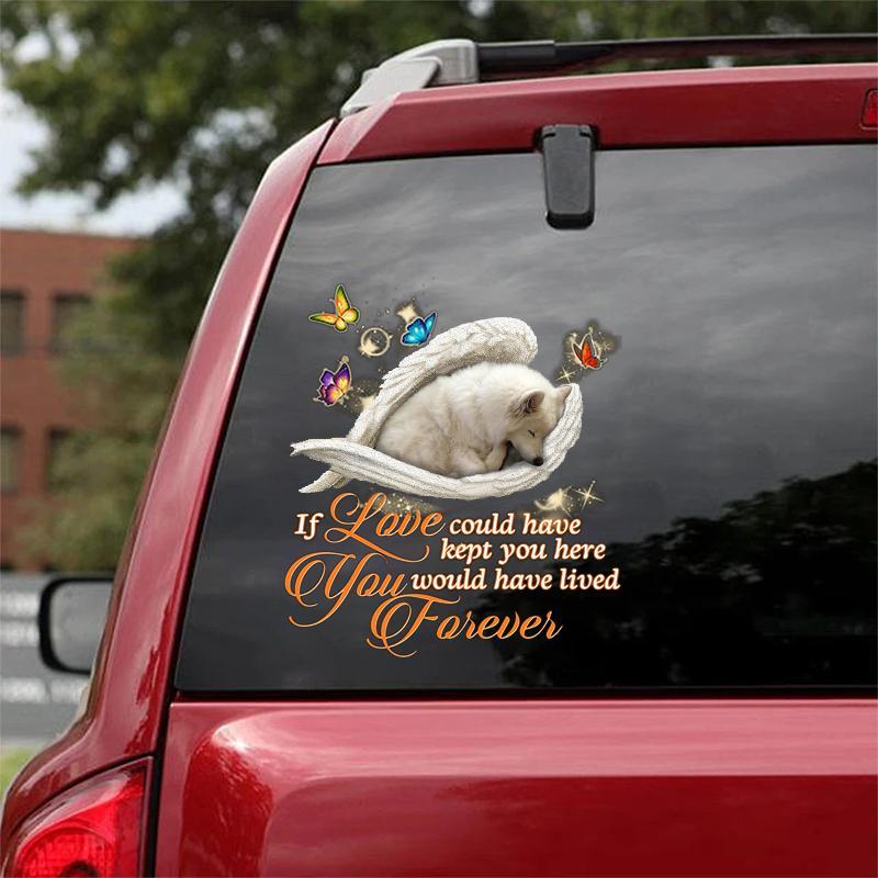 American Eskimo2 Sleeping Angel Lived Forever Decal