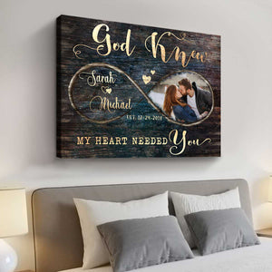 Personalized God Knew My Heart Needed You Couple Valentine's Day Canvas Print