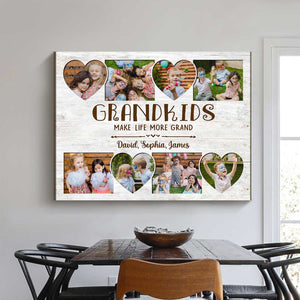 Personalized Grandparents Grandkids Make Life Grand Canvas Print