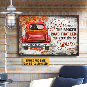 Personalized Husband Wife God Blessed The Broken Road Couple Gift Canvas Prints