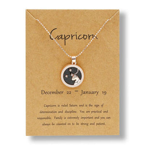 Capricorn-12 Constellation Zodiac Sign Necklace