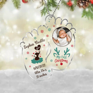 Personalized Baby My First Christmas Feet Ornament