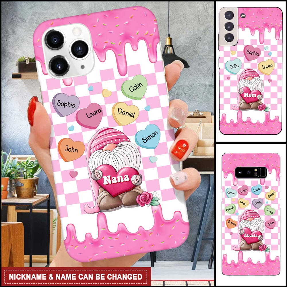 Personalized Grandma Mom With Candy Hearts Mothers Day Phone case